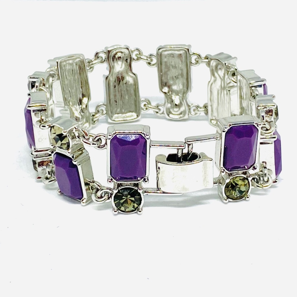 Deep Purple and Silver Bracelet